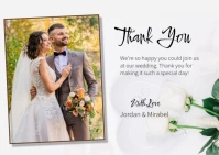 White Professional Wedding Thank You Note A6 template