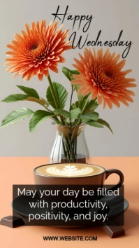 White Professional Wednesday Happy  Instagram Story template