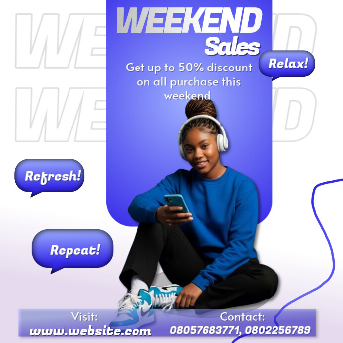 White Professional Weekend Sales Instagram Post Template | PosterMyWall