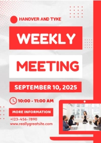 White Professional Weekly Meeting Post A4 template