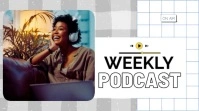White Professional Weekly Podcast Digital Display (16:9) template