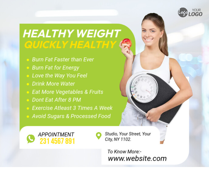 Move Program Flyer White Professional Weight Loss Program Flyer Large Rectangle Template ...