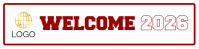 White Welcome Banner 横幅 2' × 8' Template