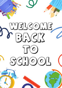 White Professional Welcome Back To School Back To School  A1 template