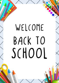 White Professional Welcome Back To School / Welcome To School A5 template