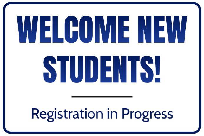 White Professional Welcome New Students Registration Sign Notice School ...