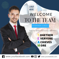 White Professional Welcome To The Team Card Instagram Post template