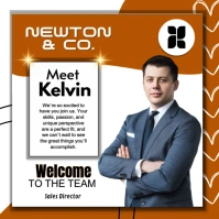 White Professional Welcome To The Team  Square (1:1) template