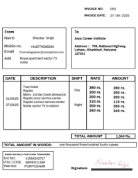 White Professional White & Black Invoice  Flyer (us Letter) 传单(美国信函) template
