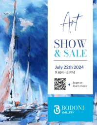 White Professional White And Blue Art Show & Løbeseddel (US Letter) template