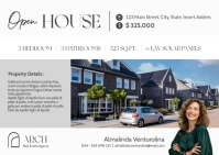 White Professional White And Grey Open House Real Estate Postcard Advertisement | Real Estate Advert template