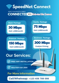 White Professional Wifi Packages Promotion Poster Template A6
