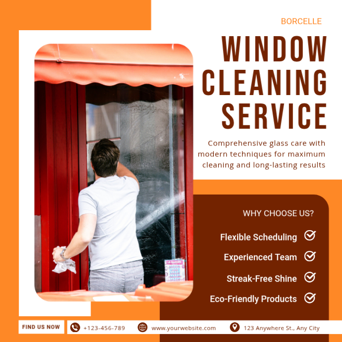 White Professional Window Cleaning Service Instagram Post Template ...