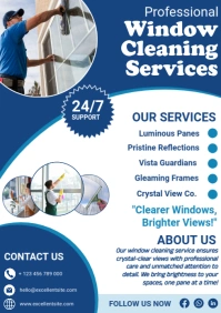 White Professional Window Cleaning Services A4 template
