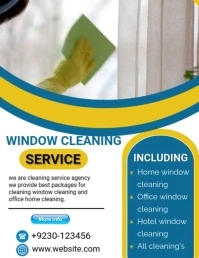 White Professional Window Cleaning Video Ad Flyer (us Letter) template