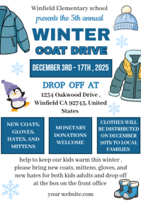 White Professional Winter Coat Drive  A4 template