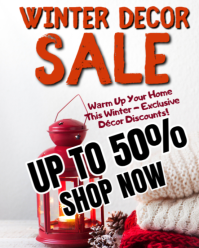 White Professional Winter Decor Sale Instagram Portrait template