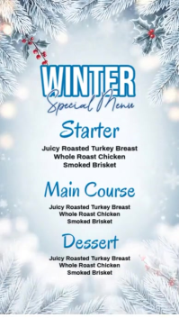 White Professional  Winter Menu Instagram Story template