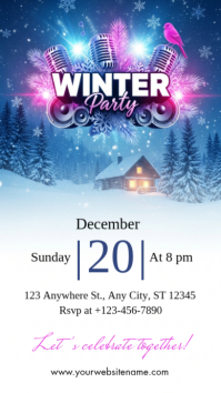 White Professional Winter Party Instagram Story template