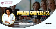 White Professional Women's Conference Template  Facebook Event Cover