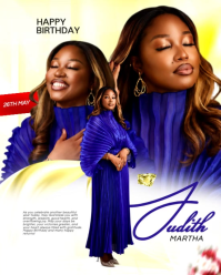 White Professional Women Birthday Poster Instagram Portrait Video template
