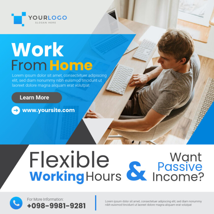 Copy of White Professional Work From Home Instagram Post | PosterMyWall