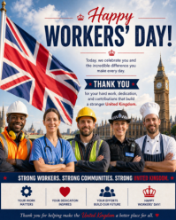 White Professional Workers' Day Celebration Instagram Portrait template