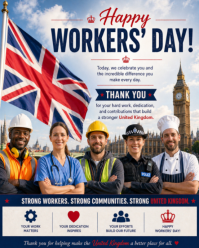 White Professional Workers' Day Celebration Instagram Portrait template