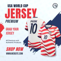 White Professional World Cup Jersey Promotion Instagram Post Video template