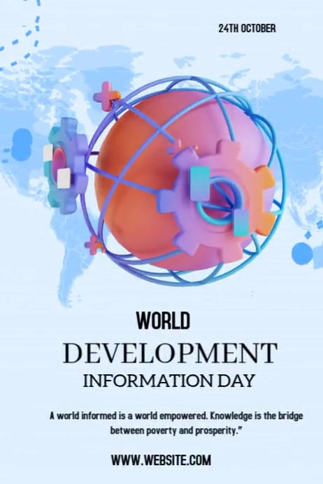 White Professional World Development Information Day Poster 海报 template