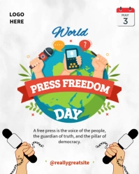 White Professional World Press Freedom Day Template  Instagram Portrait