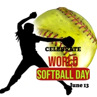 White Professional World Softball Day Design Instagram Post template