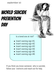 White Professional World Suicide Prevention Ad Flyer (us Letter) Iflaya (Incwadi ye-US) template