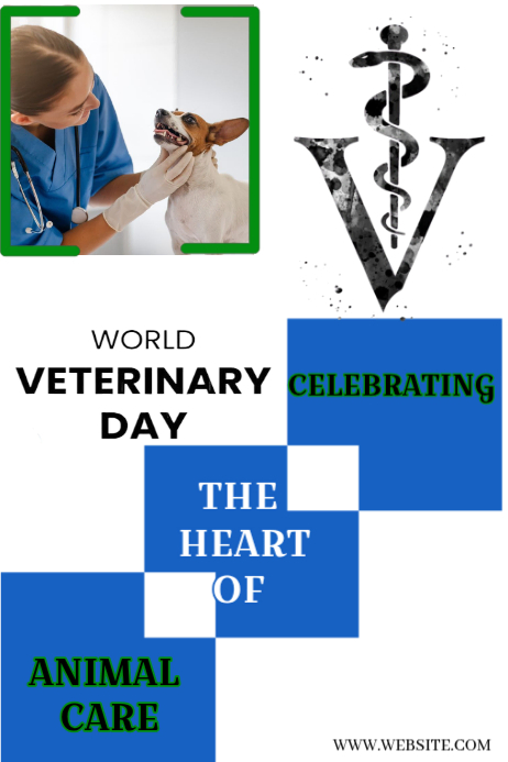 White Professional World Veterinary Day Poster Template | PosterMyWall
