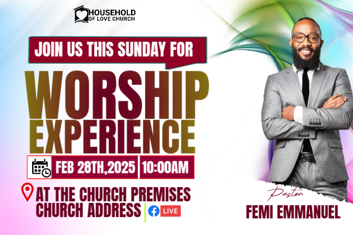 White Professional Worship Experience Poster Template | PosterMyWall