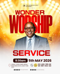 白色 Worship Service Event Instagram Portrait Template