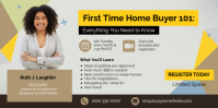White Professional Yellow White First Time Home Buyer Eventbrite Banner template