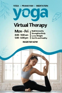 White Professional Yoga Pinterest Graphic template