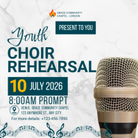 白色 Youth Choir Rehearsal Instagram-Beitrag Template