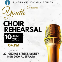 White Professional Youth Choir Rehearsal Instagram Post Instagram-opslag template