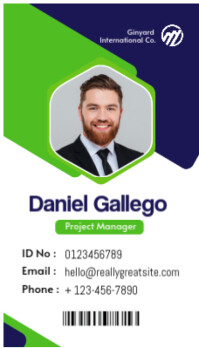 White Professionnel Green Id Card Carte De Visite template