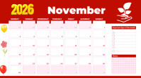 White Professionnel November 2026 Calendar Incrustation Twitch template