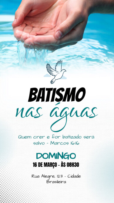 White Profissional Batismo Nas Águas História Do Instagram template