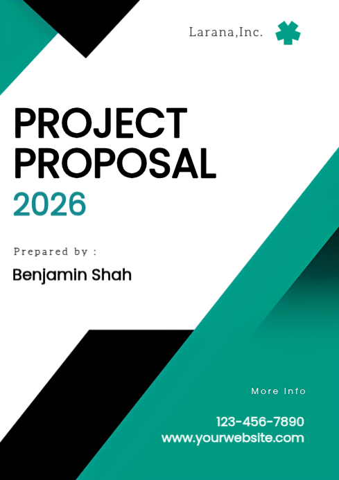 Da Project Proposal Format White Project Proposal A4 Template | PosterMyWall