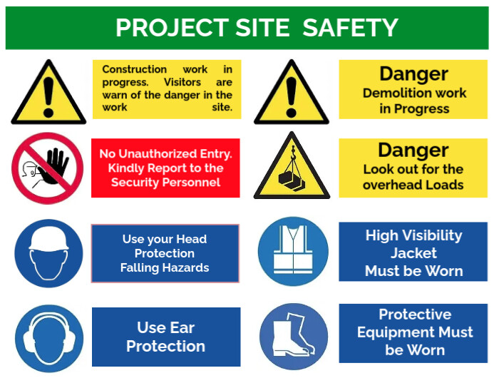 White  Project Site Safety Poster/wallboard Plakkaat/Muurbord template