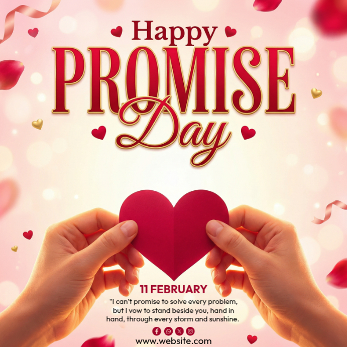 White Promise Day Instagram Post Template | PosterMyWall