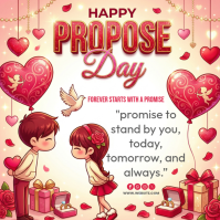 White Propose Day Instagram Post template