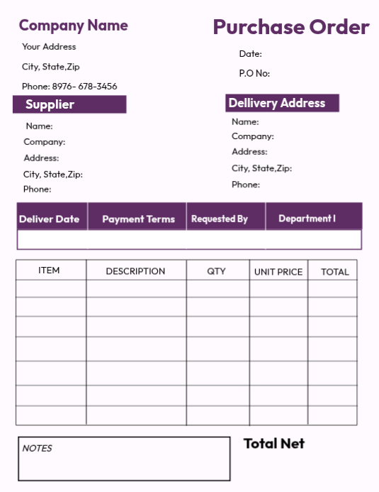 White Purchase Order Flyer Template | PosterMyWall