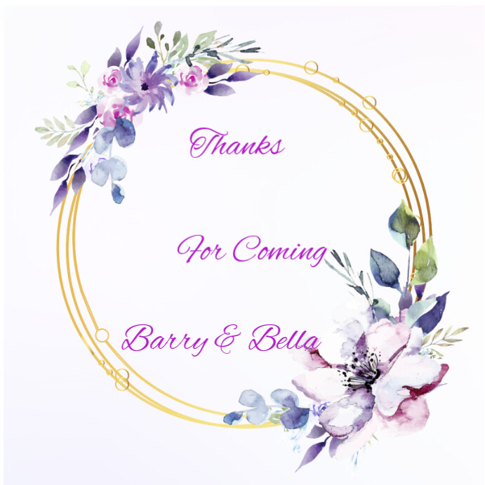 Copy of White/Purple Floral Typographic Thank You Sticker Instagram ...