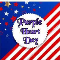 White Purple Heart Day Flyer Design  Instagram Post template